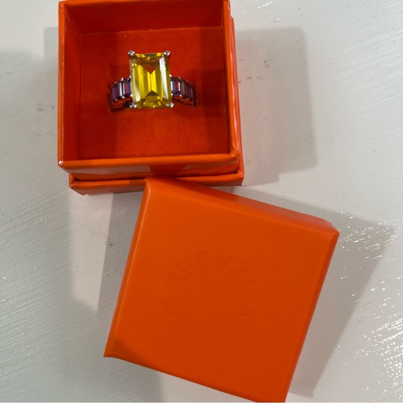 Izabel Ultra Ring Yellow Purple Silver NIB Size 54 (7) - Picture 8 of 11